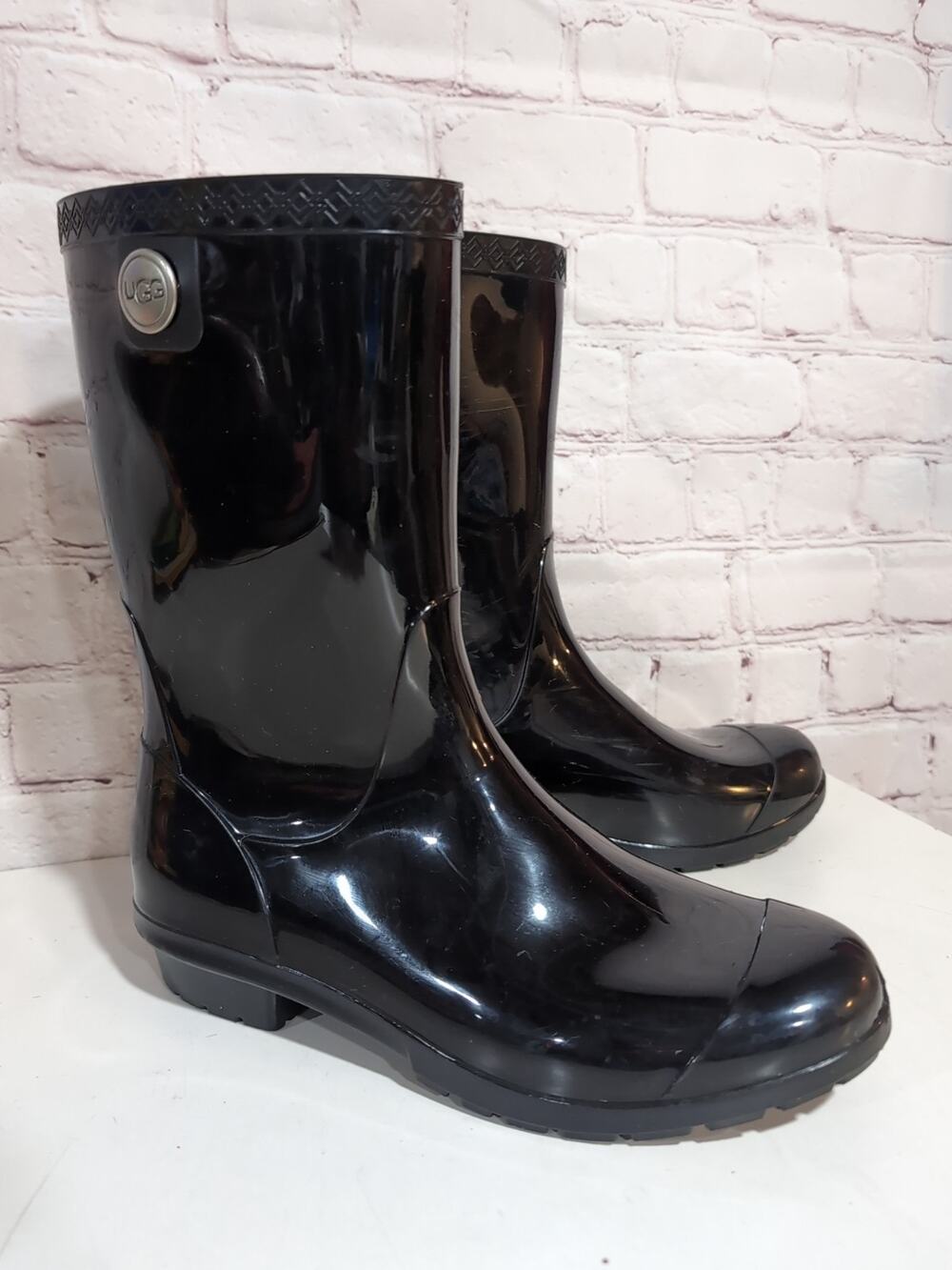 UGG Sienna Women's Sz 7 Black Rubber Rain Boots